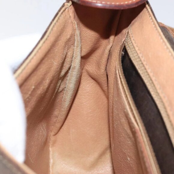 CELINE Macadam Canvas Shoulder Bag PVC Leather Brown Gold Auth BA1581 - Picture 13 of 16